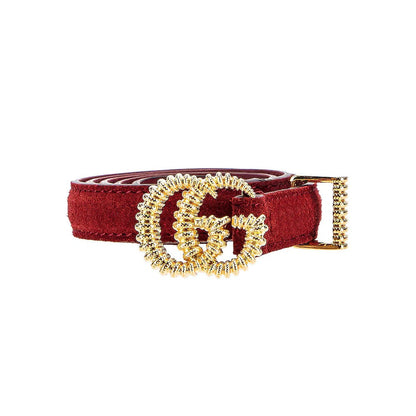 Gucci Marmont Red Suede Torchon GG Buckle Belt Size 95/38 602071