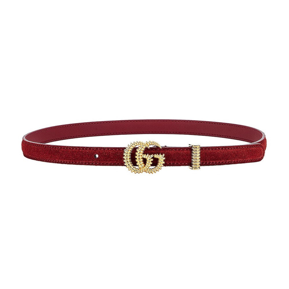 Gucci Marmont Red Suede Torchon GG Buckle Belt Size 95/38 602071