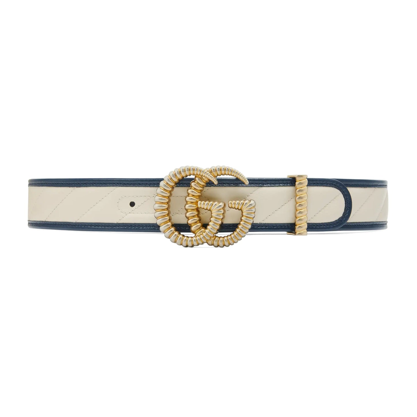 Gucci Marmont Torchon GG White Leather Belt Size 90/36 576202