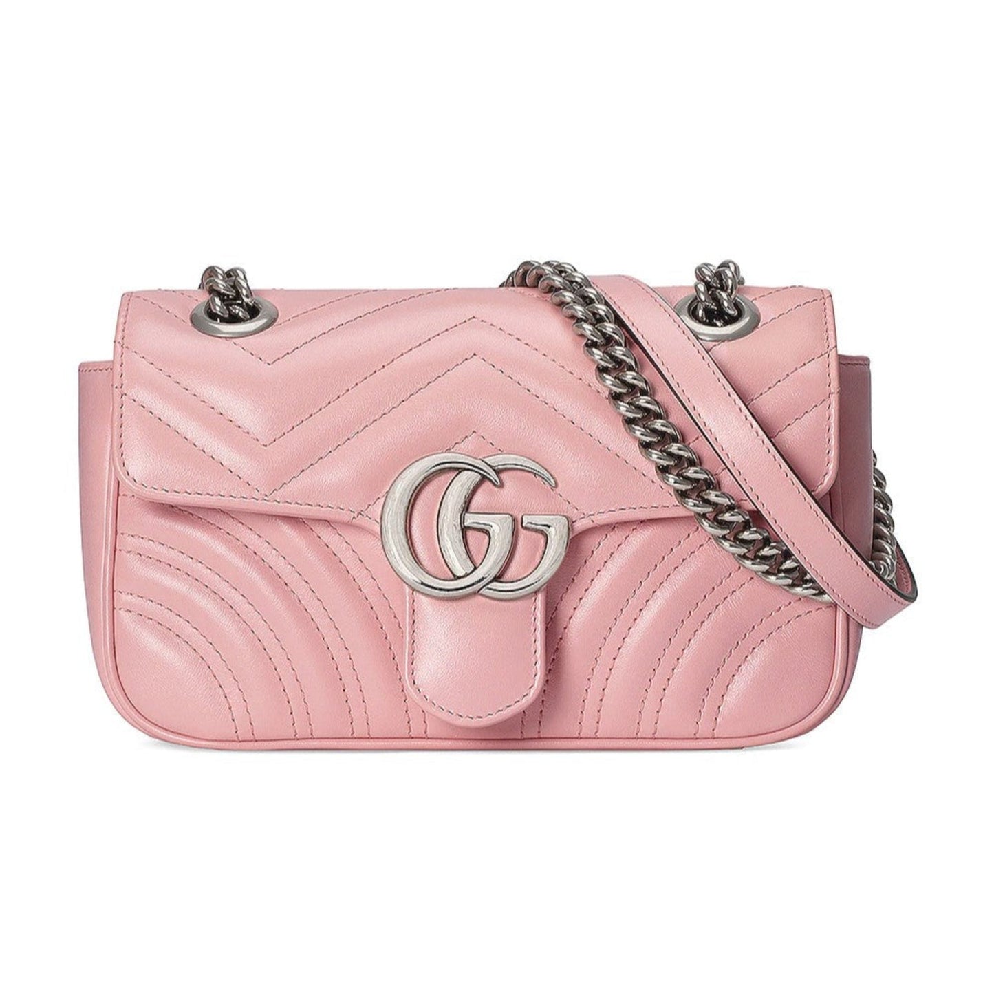 Gucci Marmont Wild Rose Leather Matelasse Shoulder Bag