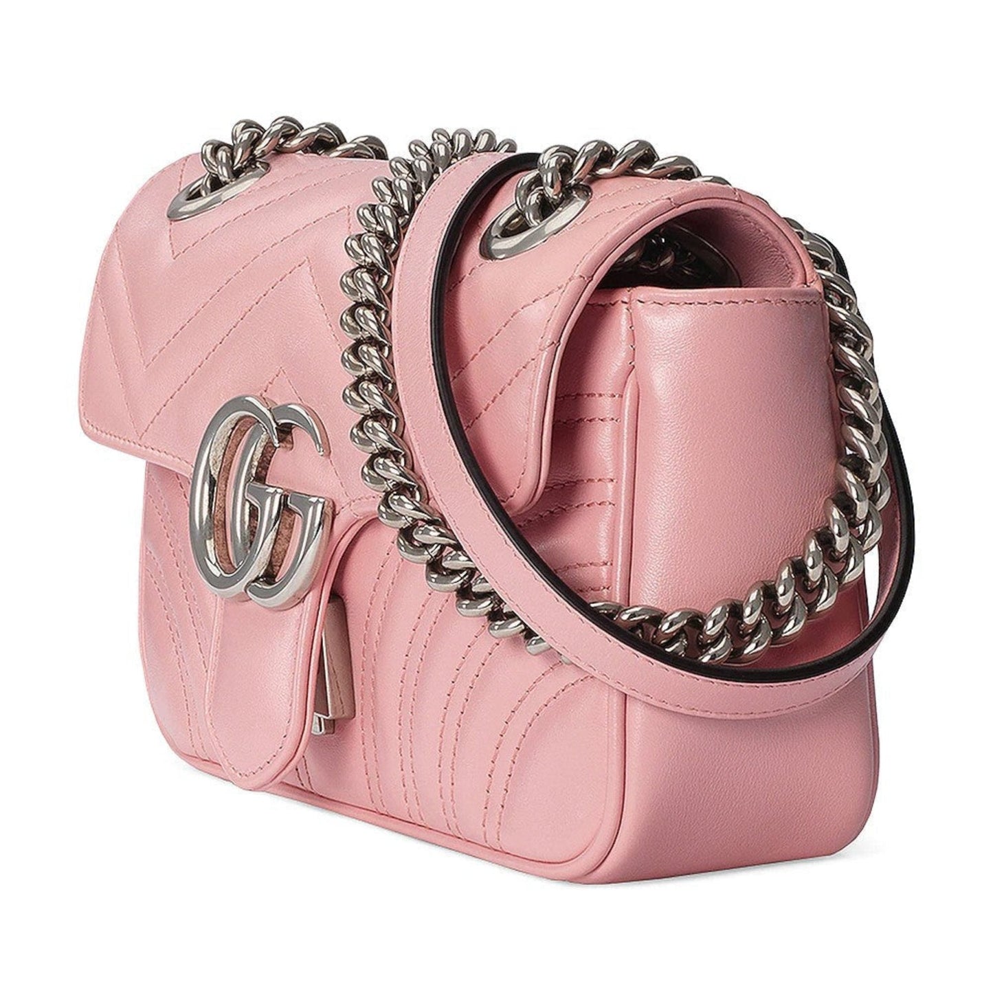Gucci Marmont Wild Rose Leather Matelasse Shoulder Bag