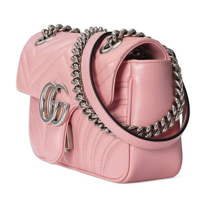 Gucci Marmont Wild Rose Leather Matelasse Shoulder Bag