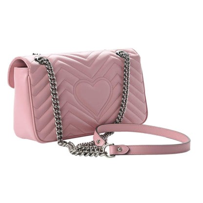 Gucci Marmont Wild Rose Leather Matelasse Shoulder Bag