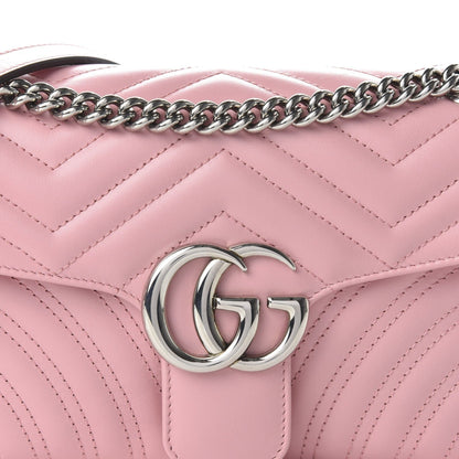 Gucci Marmont Wild Rose Leather Matelasse Shoulder Bag