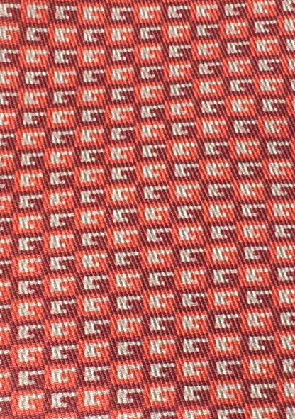 Gucci Men's Geometric Red Orange Silk Necktie 349407