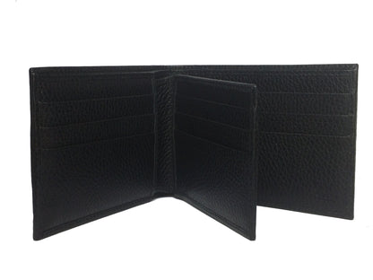 Gucci Men's Microguccissima GG Embossed Black Leather Trifold Wallet