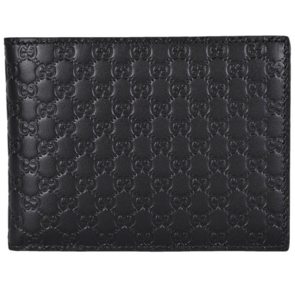 Gucci Men's Microguccissima GG Embossed Black Leather Trifold Wallet
