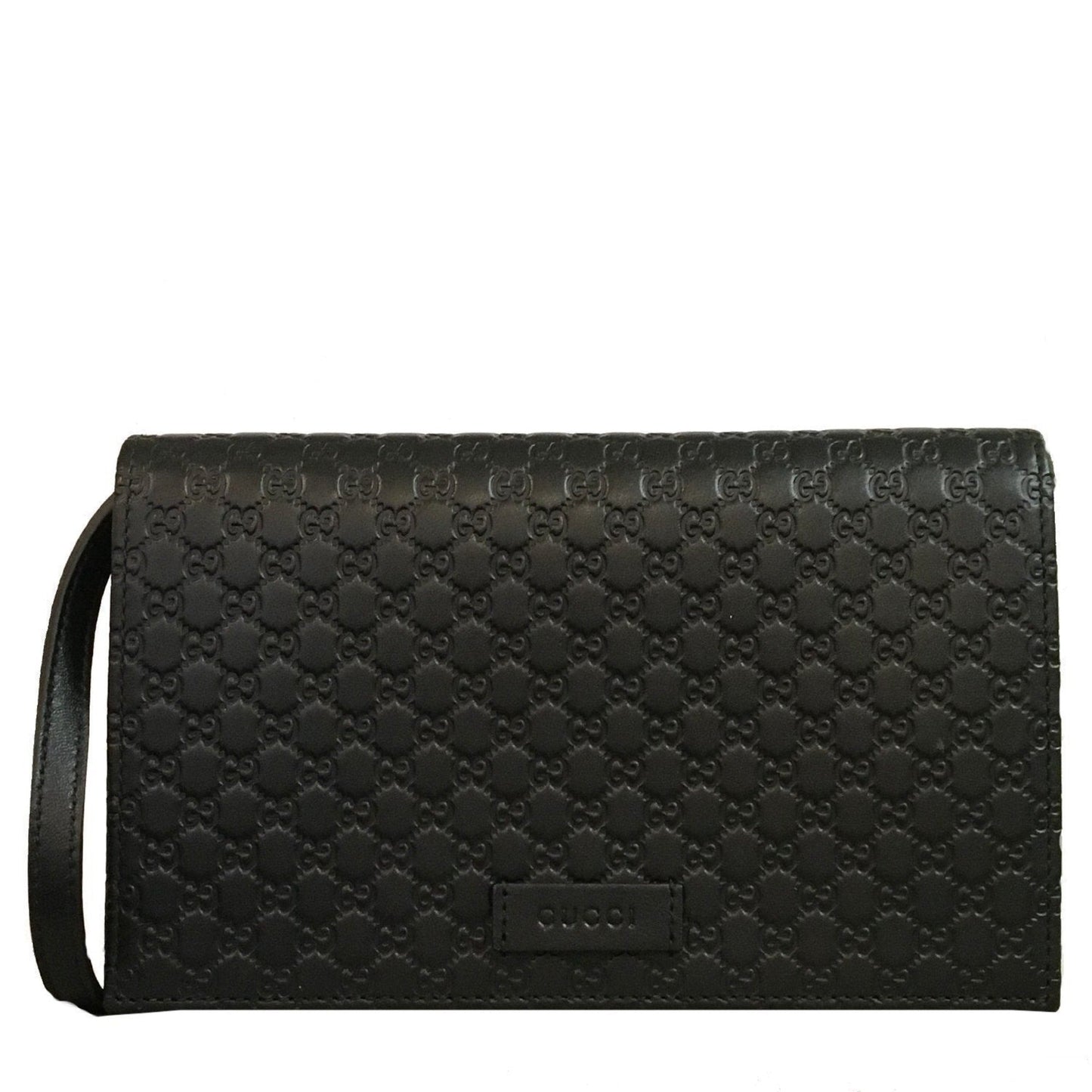 Gucci Microguccissima GG Logo Black Leather Wallet Crossbody Handbag