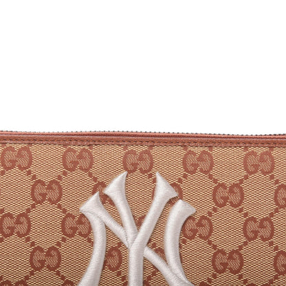 Gucci Monogram NY Yankees Canvas Guccisima Zip Around Wallet 547791