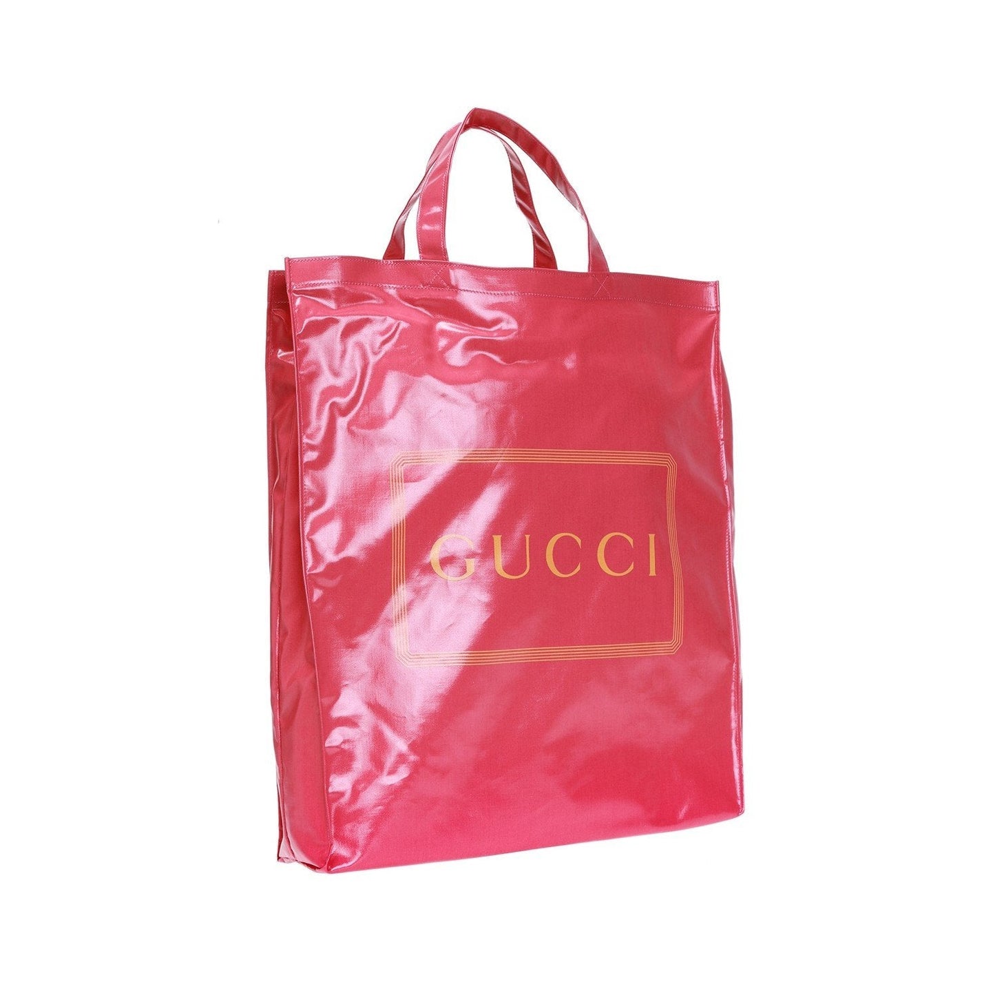 Gucci Montecarlo Crystal Glam Pink Patent Logo Medium Tote Bag 575140