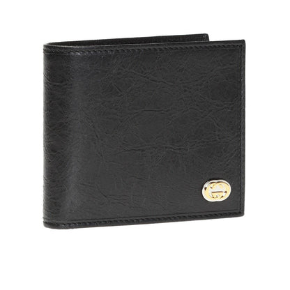 Gucci Morpheus GG Logo Fluffy Black Leather Bifold 575985