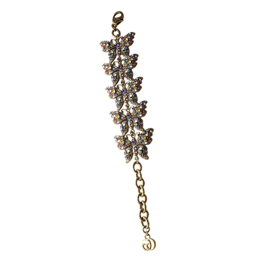 Gucci Multicolor Crystals Butterfly Chain Bracelet