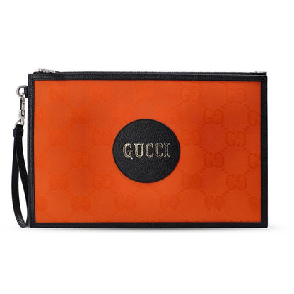 Gucci Off The Grid Orange Econyl Pouch Wristlet Clutch Bag 625598