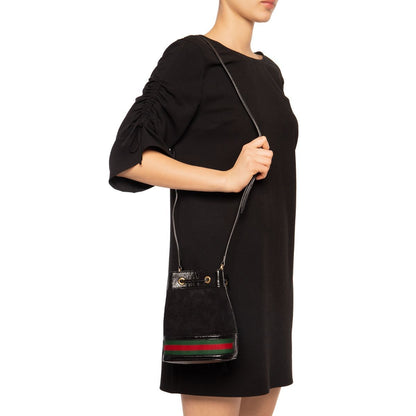 Gucci Ophidia Mini Textured Leather-Trimmed Suede Bucket Bag 550620