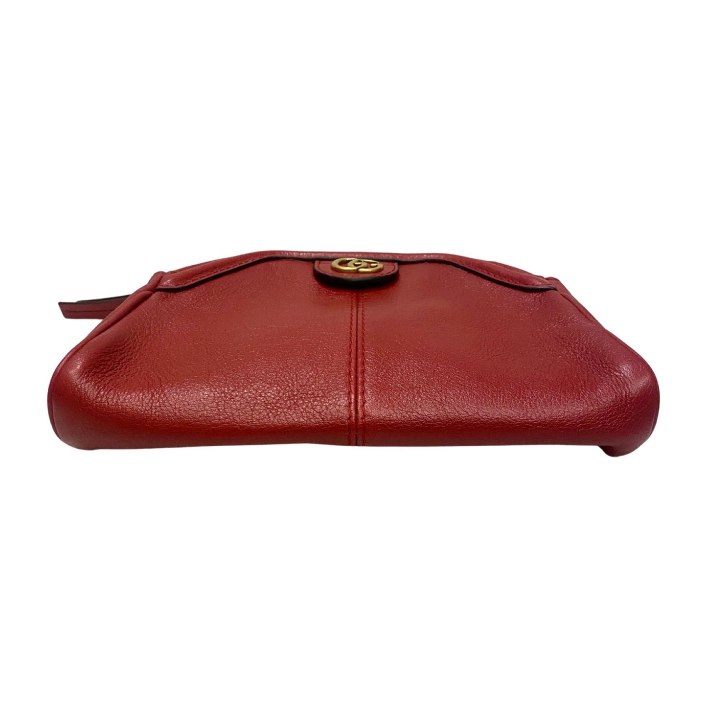 Gucci Rebelle Red Calf Leather Small Pouch Clutch Bag