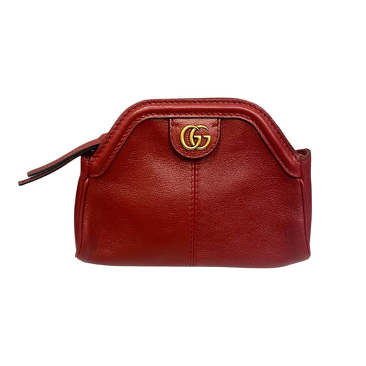 Gucci Rebelle Red Calf Leather Small Pouch Clutch Bag