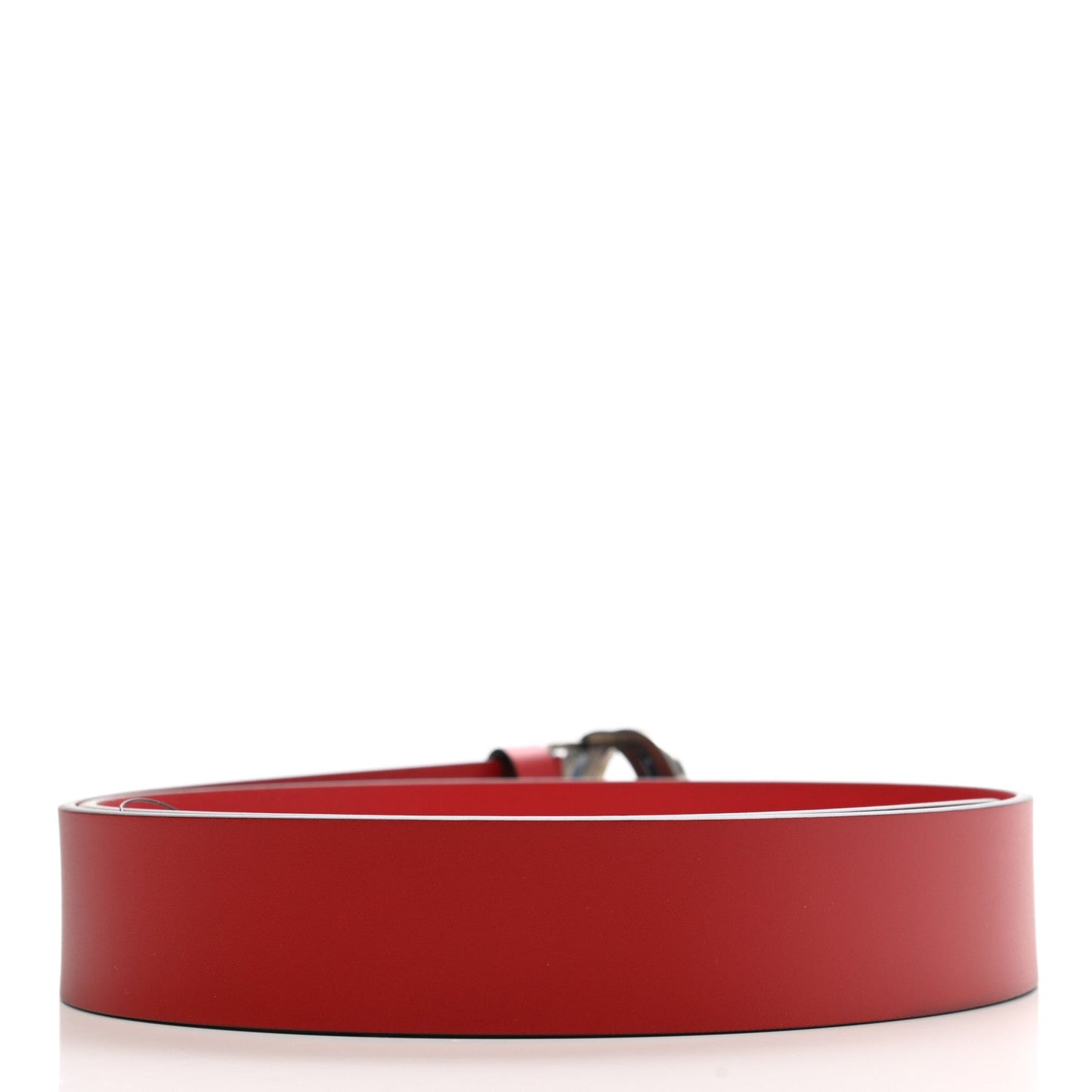Gucci Rosso Red Leather Interlocking GG Buckle 95/38 Belt 546389
