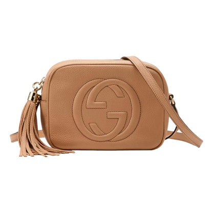Gucci Soho Disco Beige Leather Small camera Crossbody bag 308364