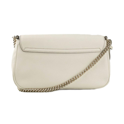 Gucci Soho Disco Crossbody Flap Ivory Signature Collection Gold Chain