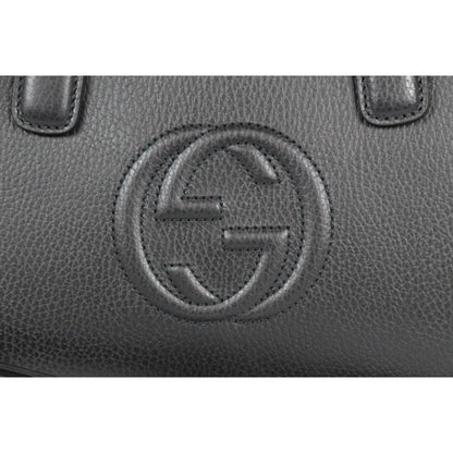 Gucci Soho Leather Tote Crossbody Bag Black