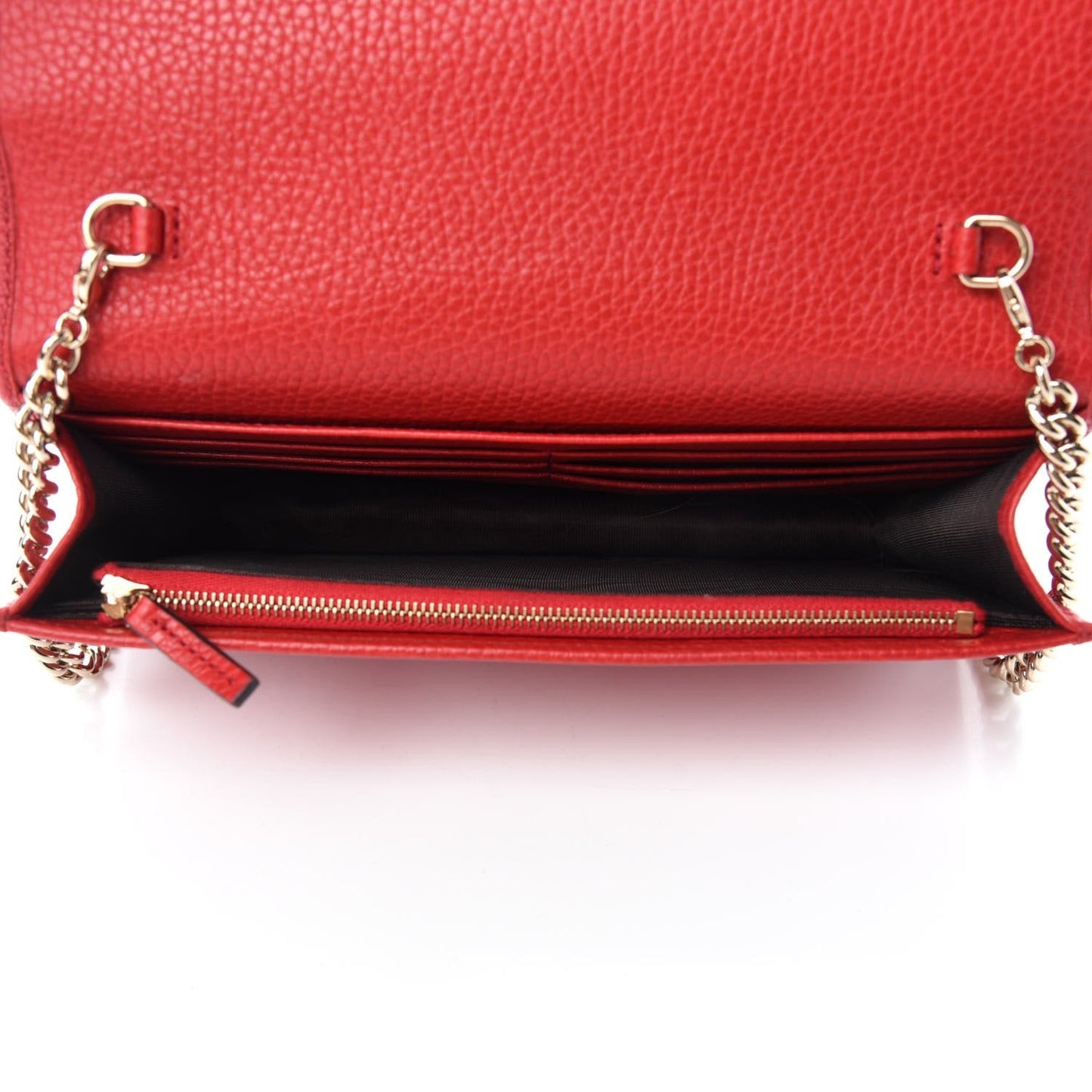 Gucci Soho Wallet on Chain Red Calf Leather Leather Crossbody Bag