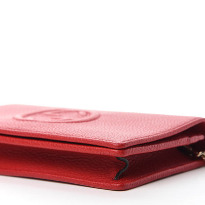 Gucci Soho Wallet on Chain Red Calf Leather Leather Crossbody Bag