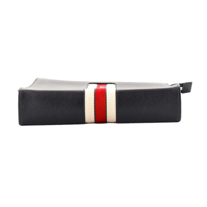 Gucci Sport Black Leather Cosmetic Case Pouch Clutch Bag 475316