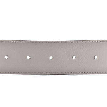 Gucci Storm Grey Leather Interlocking GG Buckle 85/34 Belt 546386