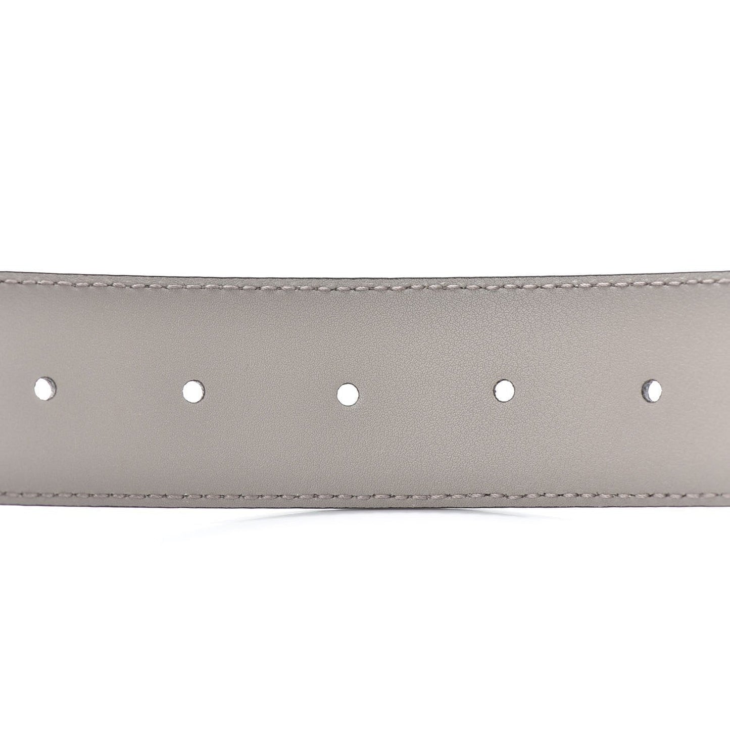 Gucci Storm Grey Leather Interlocking GG Buckle 80/32 Belt 546386