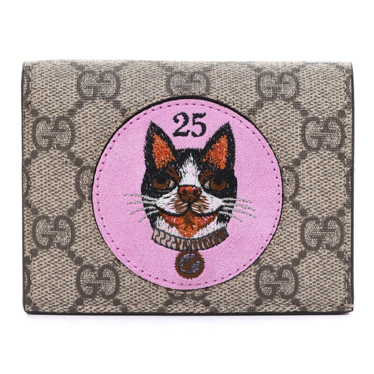 Gucci Supreme Canvas Bosco Patch Card Case Wallet 506277
