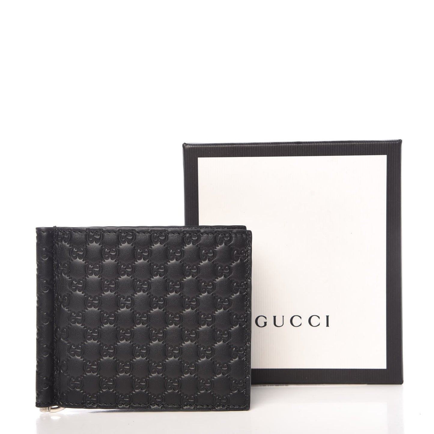 Gucci Unisex Microguccissima GG Black Money Clip Wallet