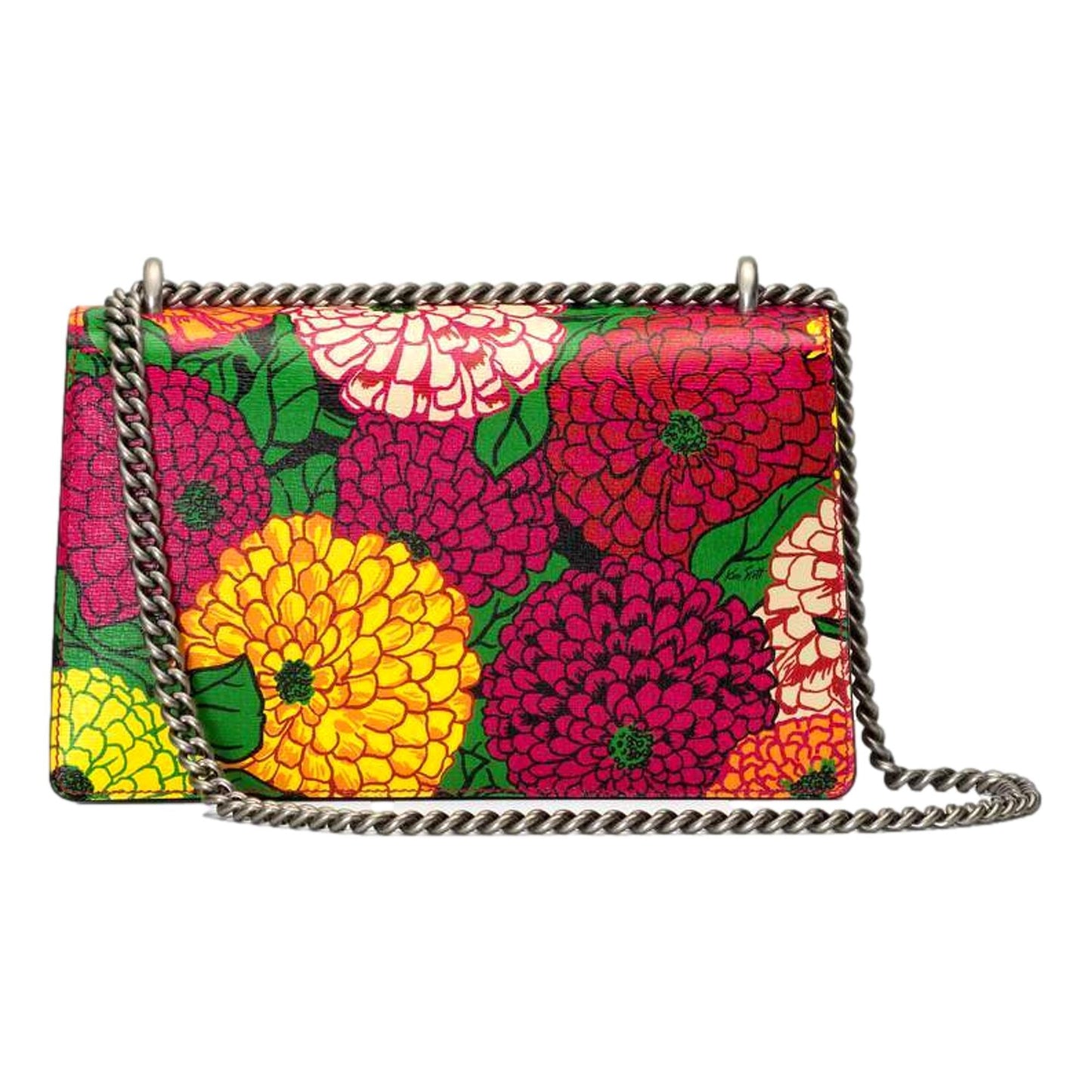 Gucci x Ken Scott Dionysus Floral Print Leather Shoulder Bag