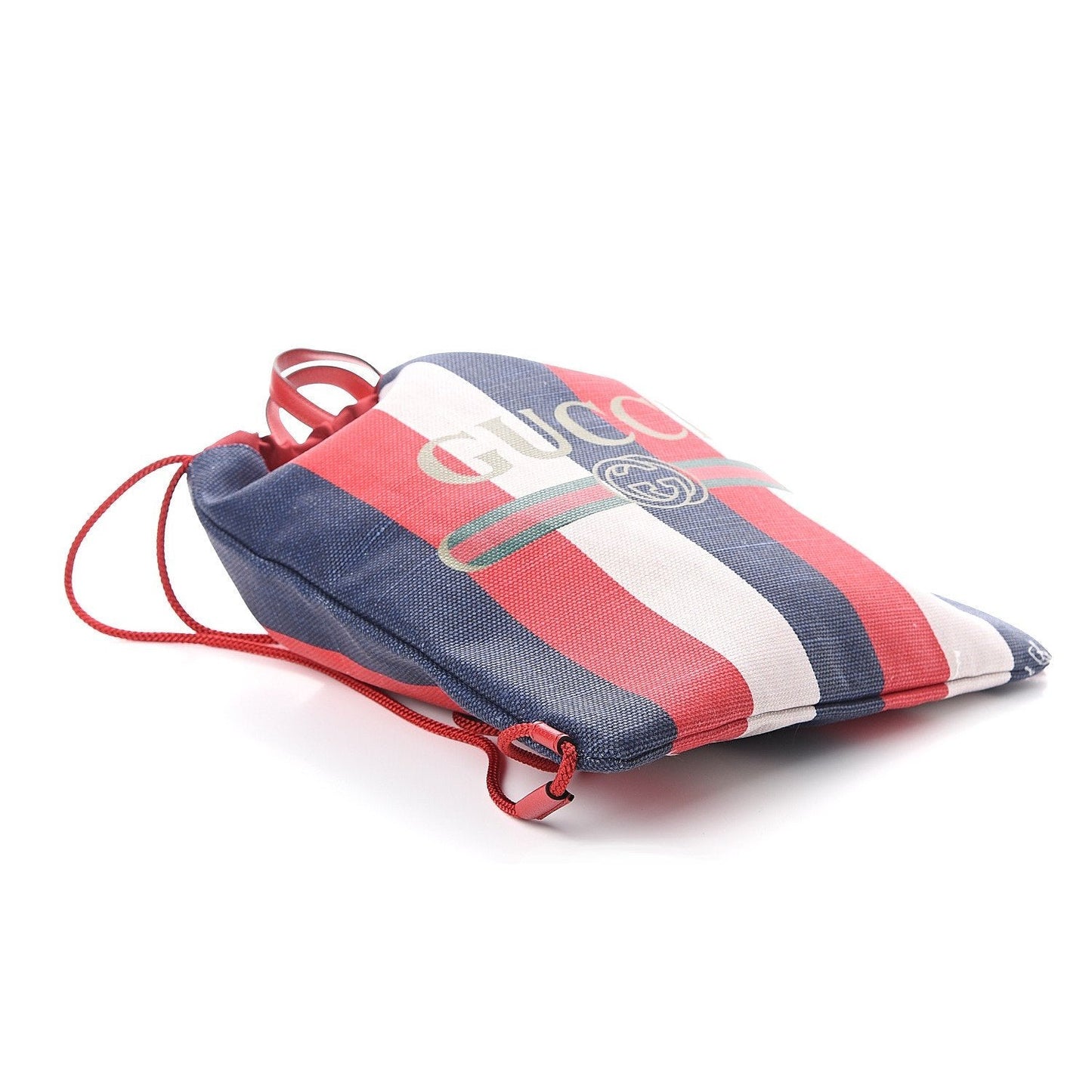 Gucci Zaino Multicolor Canvas Striped Drawstring Tote Backpack 473872