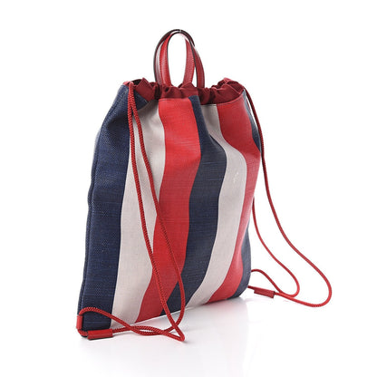 Gucci Zaino Multicolor Canvas Striped Drawstring Tote Backpack 473872