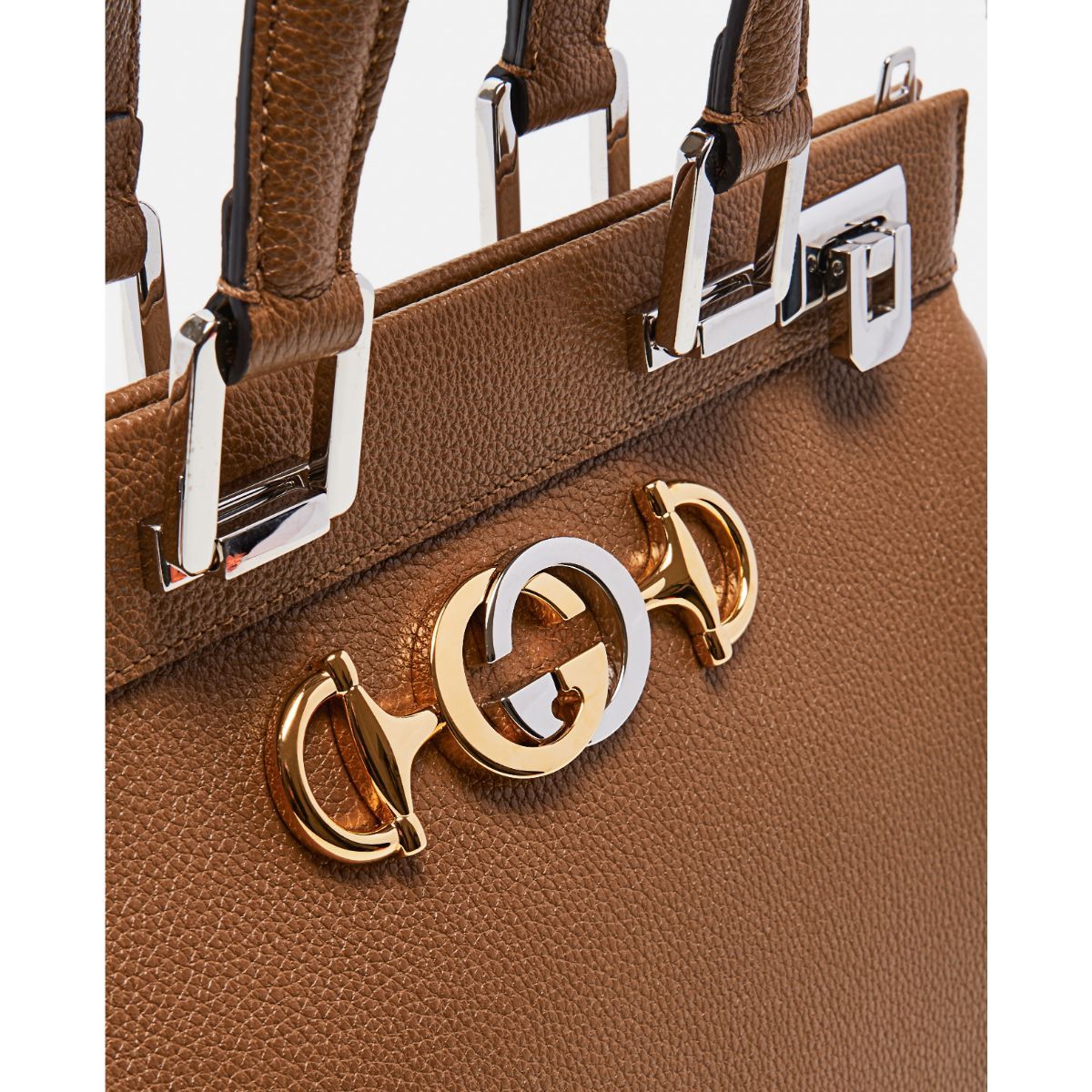 Gucci Zumi Small GG Horsebit Top Handle Bag Brown 533632
