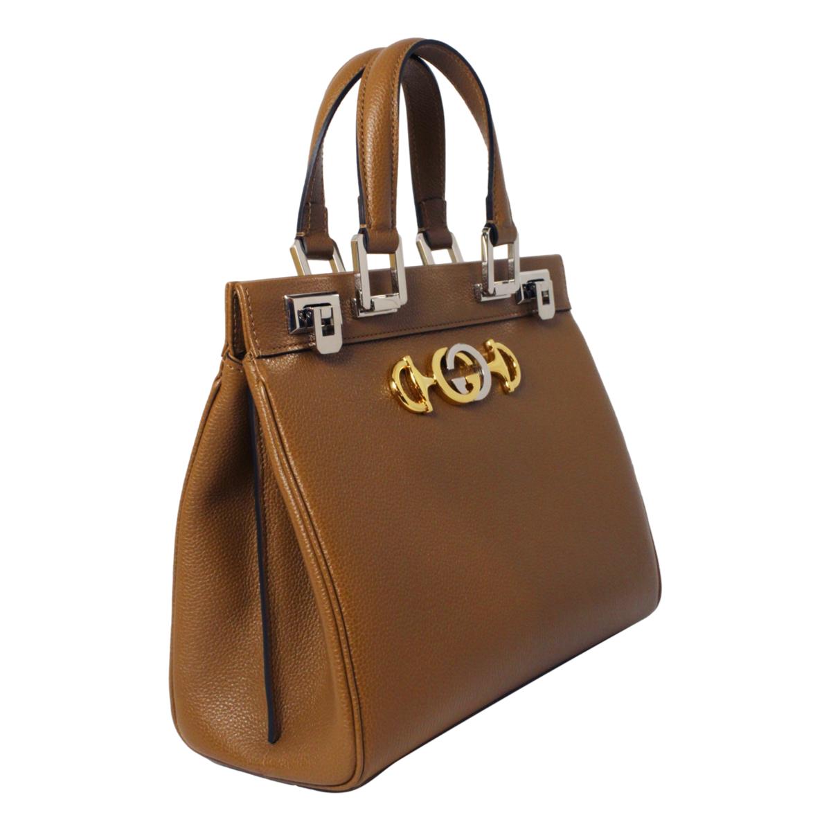 Gucci Zumi Small GG Horsebit Top Handle Bag Brown 533632