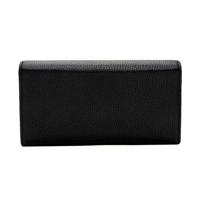 Gucci Soho Cellarius Black Long Flap Wallet Clutch Black Pebbled Leather