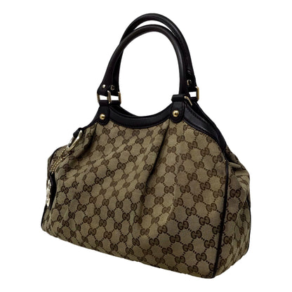 Gucci Monogram Medium Sukey Tote Beige Dark Brown