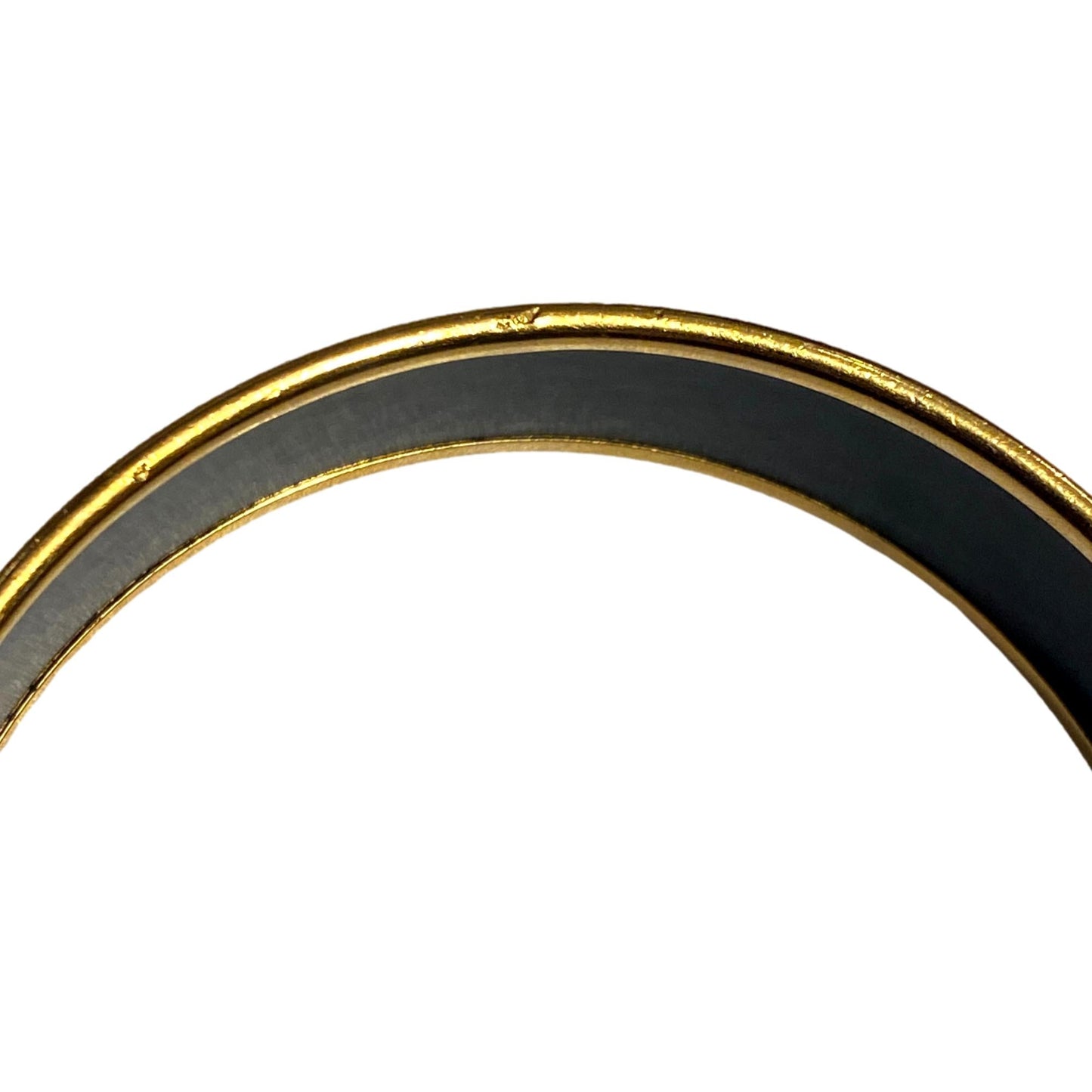 Hermes Cloisonne Black Multicolor Print Enamel Gold Trim Bracelet Cuff