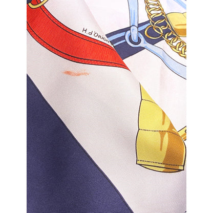 Hermes Eperon Dor Tellier Printed Silk Shawl Scarf