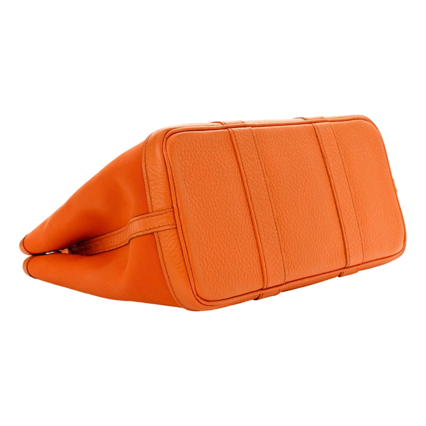Hermes Garden Party 30 TPM Negonda Orange Toile and Cassis Leather Tote Bag