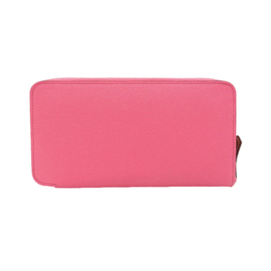 Hermes Silk In Pink Leather Zip Around Large Continental Wallet