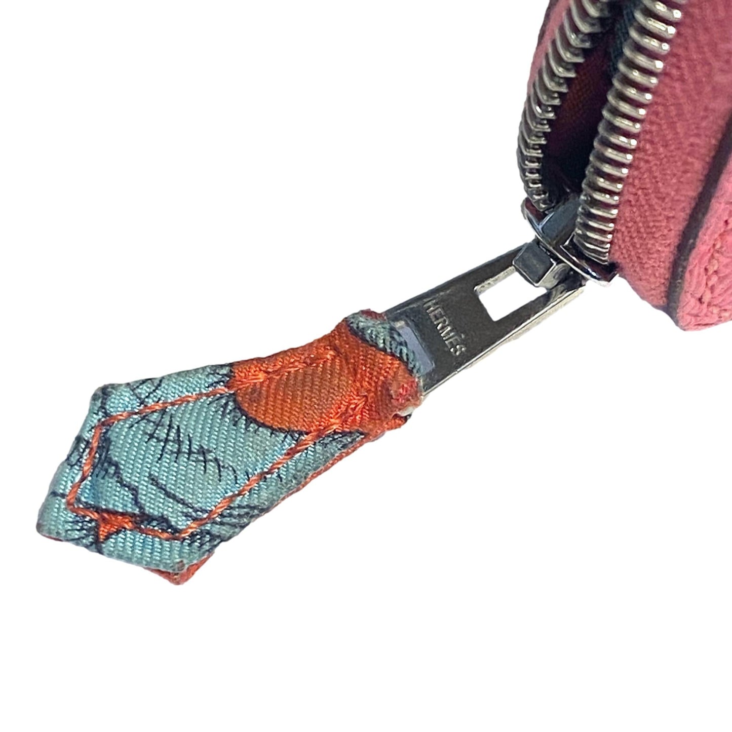 Hermes Silk In Pink Leather Zip Around Large Continental Wallet