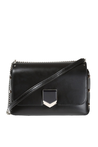 Jimmy Choo Black Chrome Lockett City Leather Cross Body Bag SBK012573