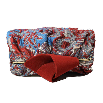 Jimmy Choo Cara Floral Brocade Flocked Knot Closure Clutch FBK/ROBOT