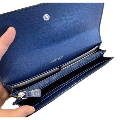 Jimmy Choo Martina Dark Blue Leather Continental Wallet OGLR | 028