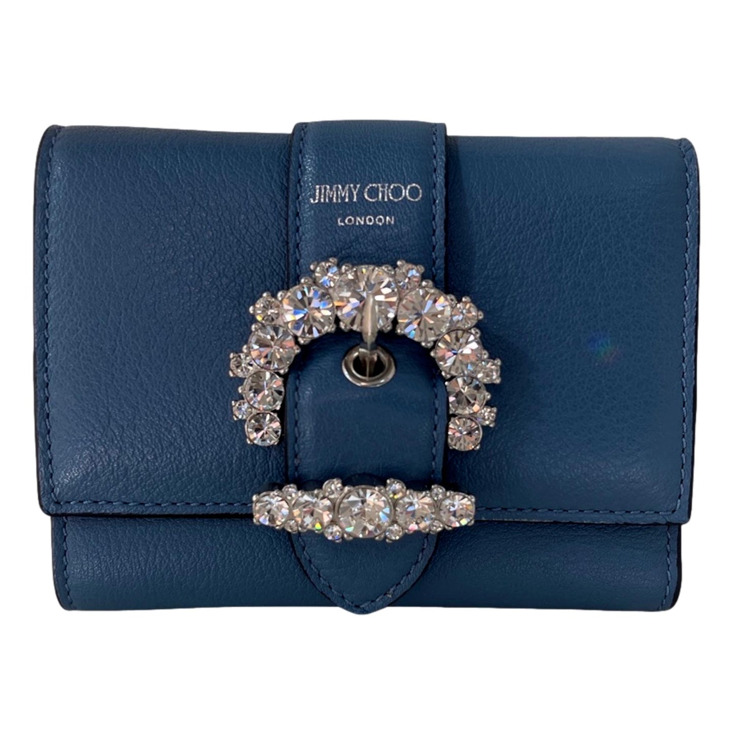 Jimmy Choo Cheri Parrot Blue Small Leather Card Case 0SQM | 028