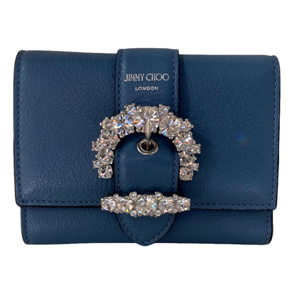Jimmy Choo Cheri Parrot Blue Small Leather Card Case 0SQM | 028