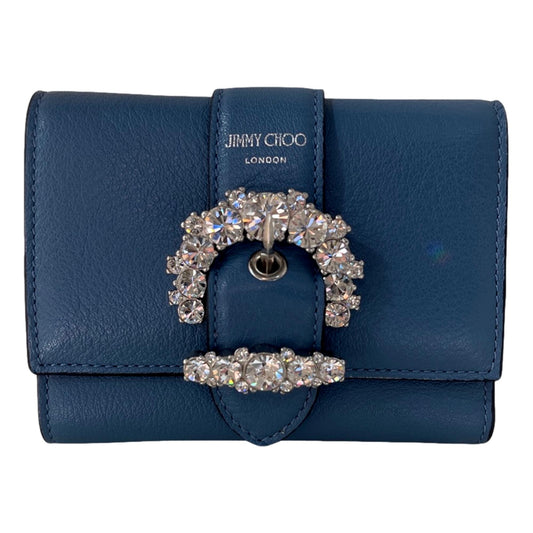 Jimmy Choo Cheri Parrot Blue Small Leather Card Case 0SQM | 028