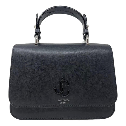 Jimmy Choo JC Anthracite Grain Snake Print Leather Top Handle Bag